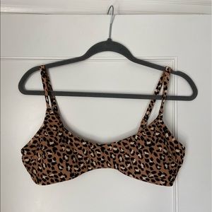 Aerie Cheetah Print Scoop Bikini Top